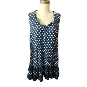 Papillon Size XXL 2X Plus Size Polka Dot Ruffle Trim Tunic Style Blouse Top